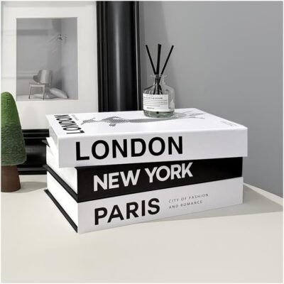 Set of 3 Faux Coffee Table Books for Decor