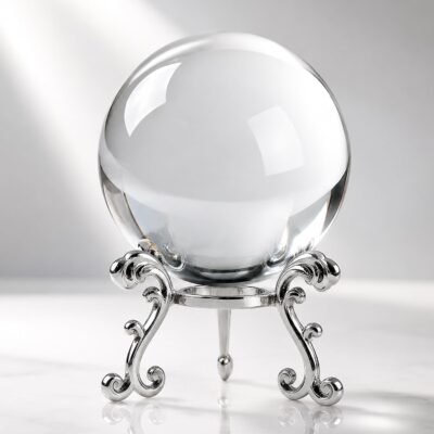 Elegant K9 Crystal Sphere with Stand Decor