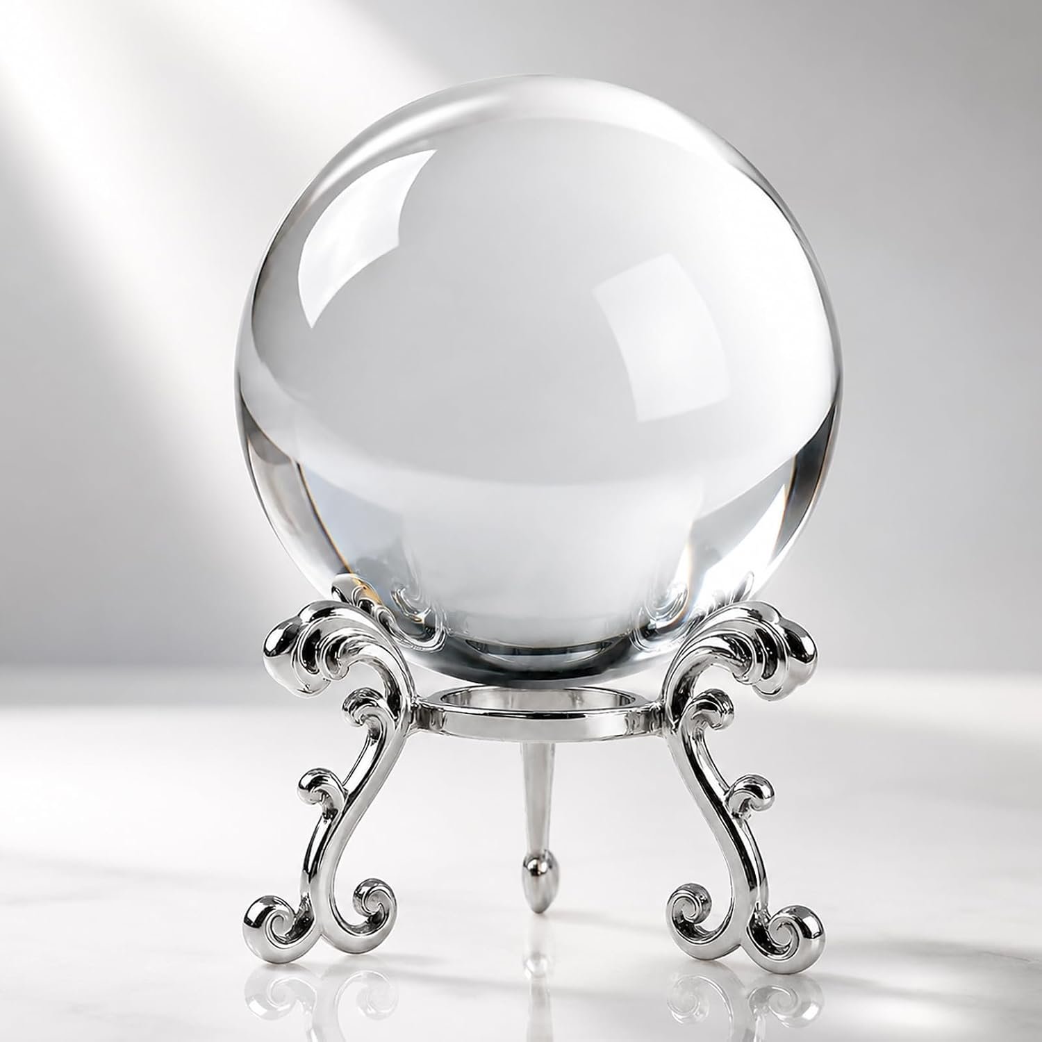 Elegant K9 Crystal Sphere with Stand Decor