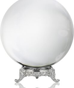 100mm Clear Crystal Ball Metal Stand Fortune Teller