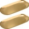 Vaincre 2PCS Gold Oval Stainless Steel Ring Tray