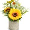 COCOBOO Yellow Sunflower Artificial Flower Pot Home Decor