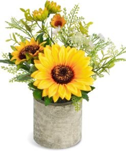COCOBOO Yellow Sunflower Artificial Flower Pot Home Decor