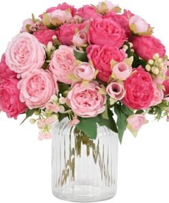 MARTINE MALL Pink Artificial Peonies Wedding Bouquet