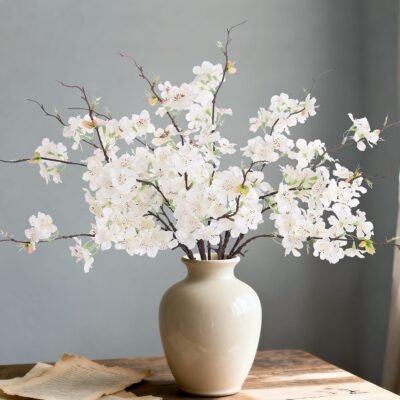 INXUGAO 12 PCS Artificial Cherry Blossom Branch Decor Indoor