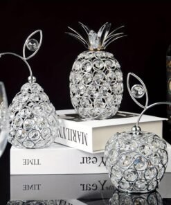 3 Crystal Metal Pineapple Pear Hollow Centerpiece