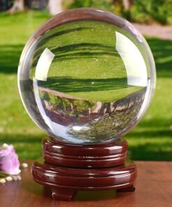 150mm K9 Clear Crystal Ball with Wooden Stand