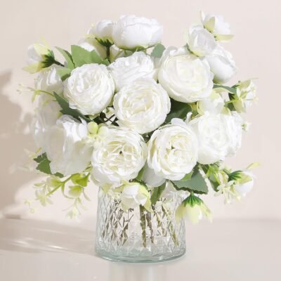 Luyue 2 Pack Vintage Artificial Peony Centerpiece Decor