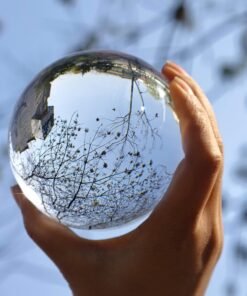 Decorative 3.94in Clear Crystal Ball with Stand