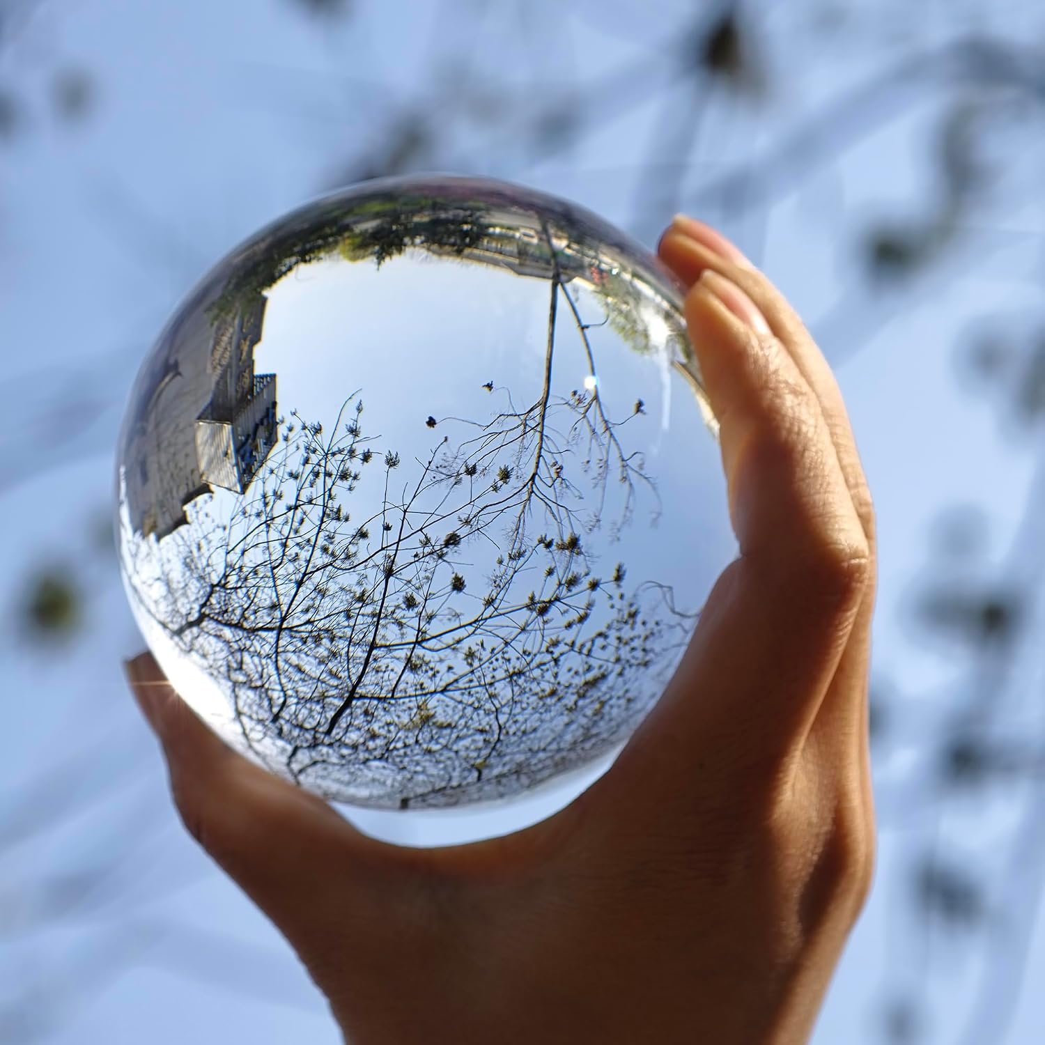 Decorative 3.94in Clear Crystal Ball with Stand