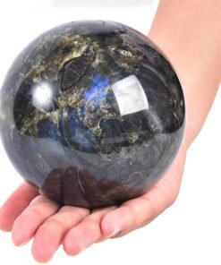 Large Labradorite Sphere With Stand Witchcraft Meditation Decor