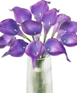 12PCS Purple Realistic Calla Lily Artificial Bouquet