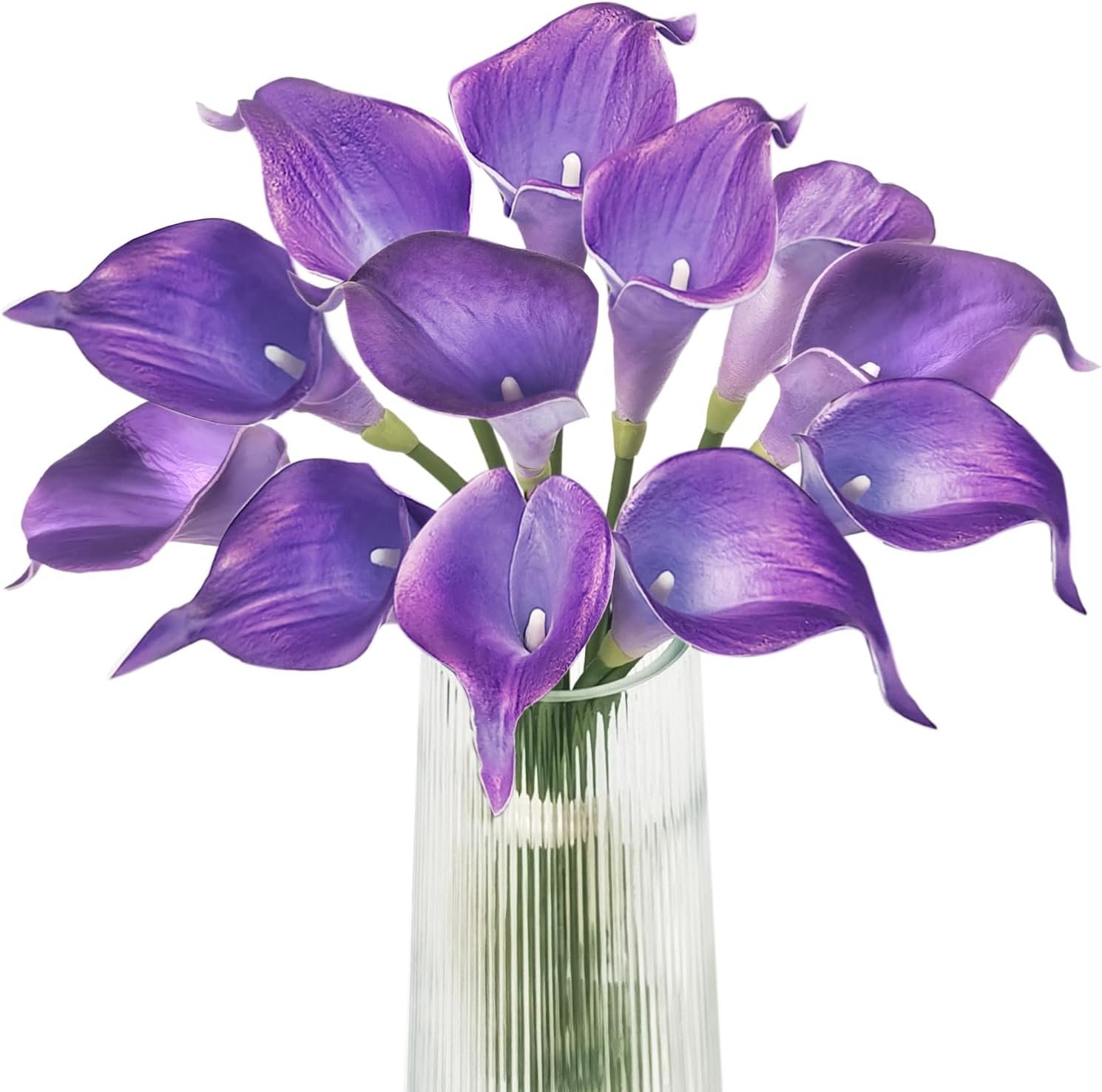 12PCS Purple Realistic Calla Lily Artificial Bouquet