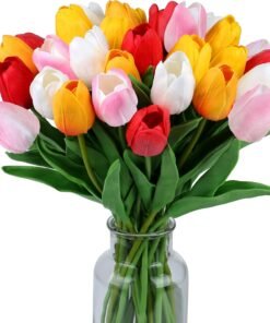 SITUMEIZI 15PCS Realistic Fake Tulips Assorted Colors