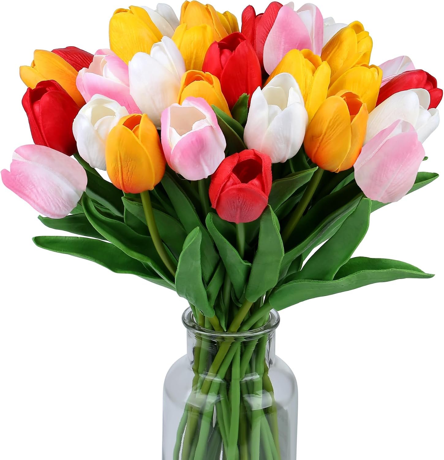 SITUMEIZI 15PCS Realistic Fake Tulips Assorted Colors