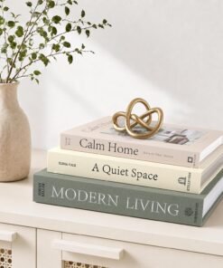 Set of 3 Stackable Sage Green Decorative Books