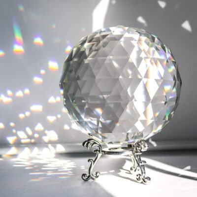 Clear Crystal Ball Prism Rainbow Maker with Stand