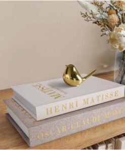 Linen Faux Coffee Table Books Set of 2