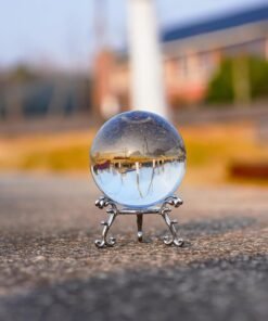 Clear Crystal Ball with Stand for Home Decor