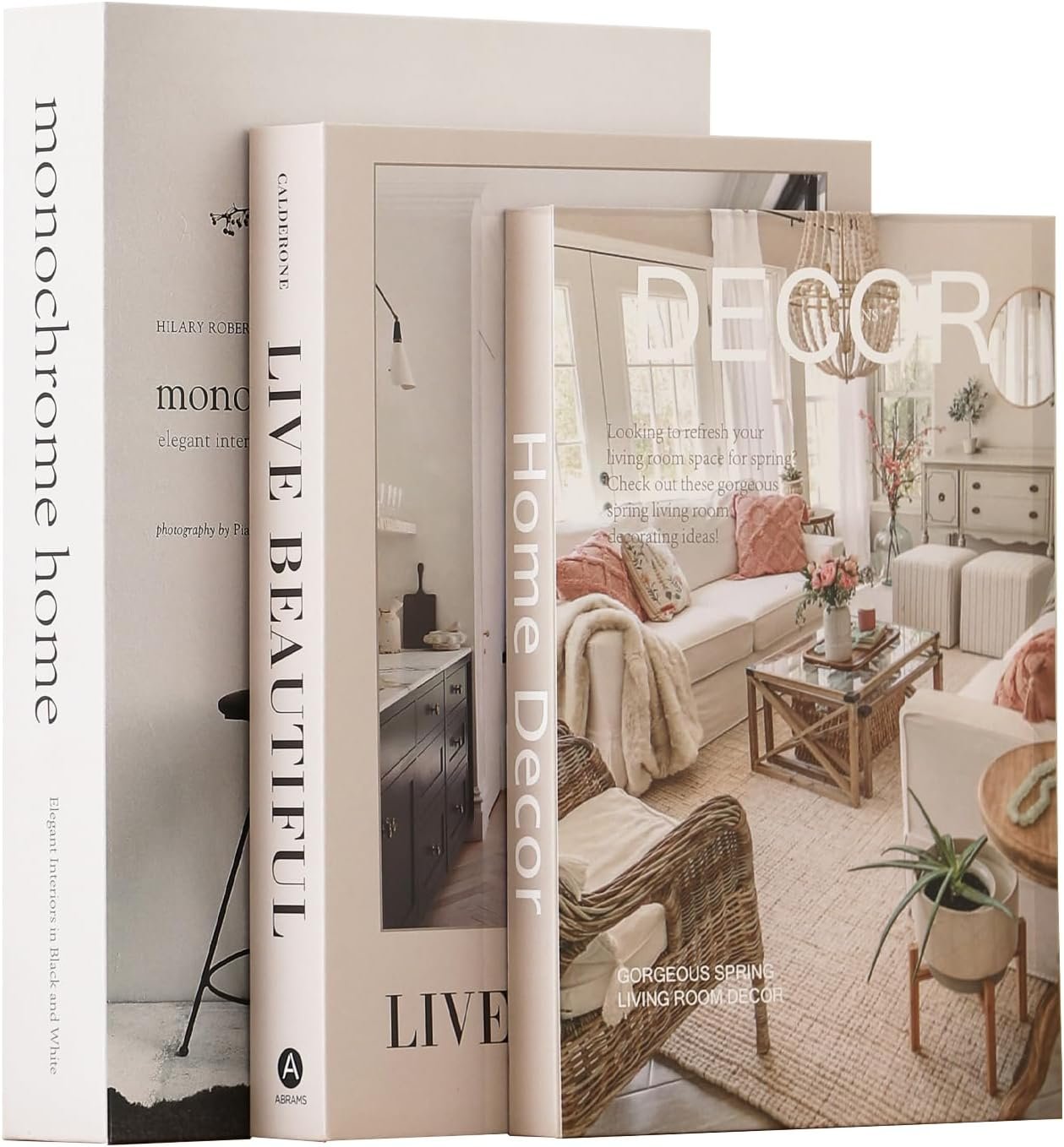 Set of 3 Decorative Fake Books Storage Box