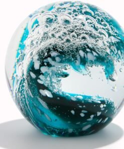 Qianwei Hand Blown Ocean Crystal Ball Glass Figurine