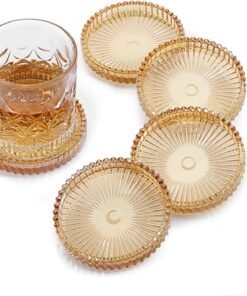 Modern Clear Glass Coasters, Set of 5