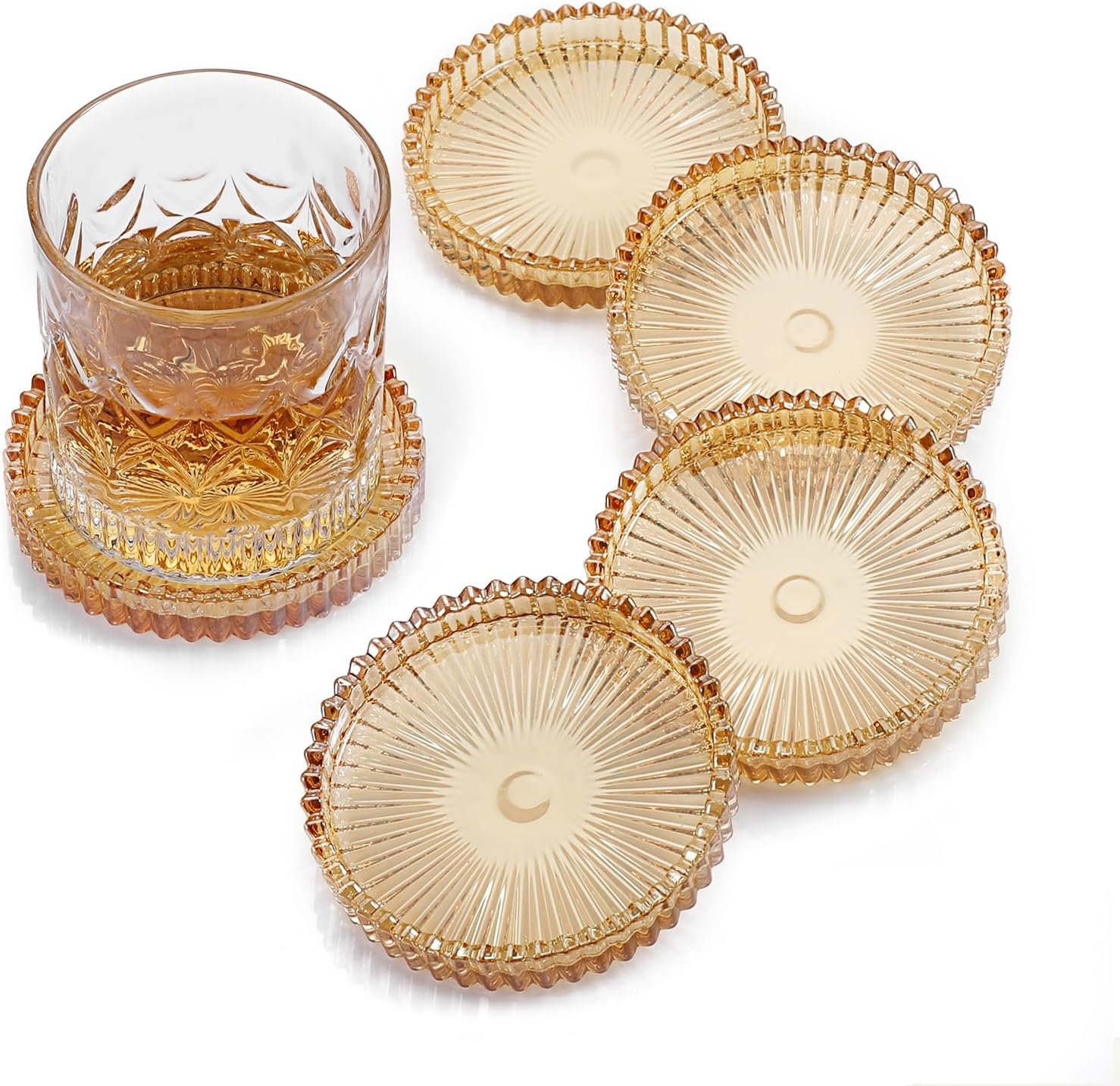 Modern Clear Glass Coasters, Set of 5