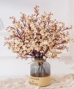 5 Pcs Real Touch Baby's Breath Flowers, Champagne
