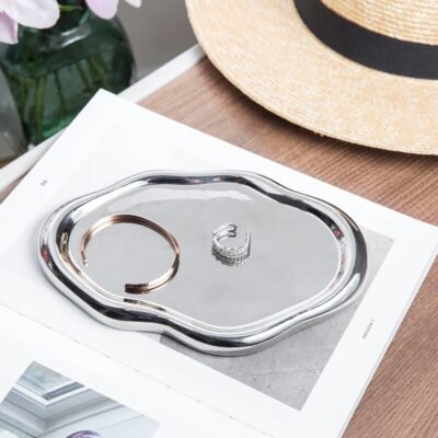 Cloud Trinket Dish, Silver Jewelry Organizer Dish